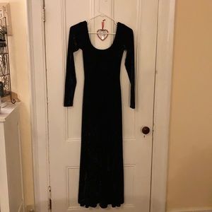 Betsey Johnson deep blue velvet maxi dress, XS-S